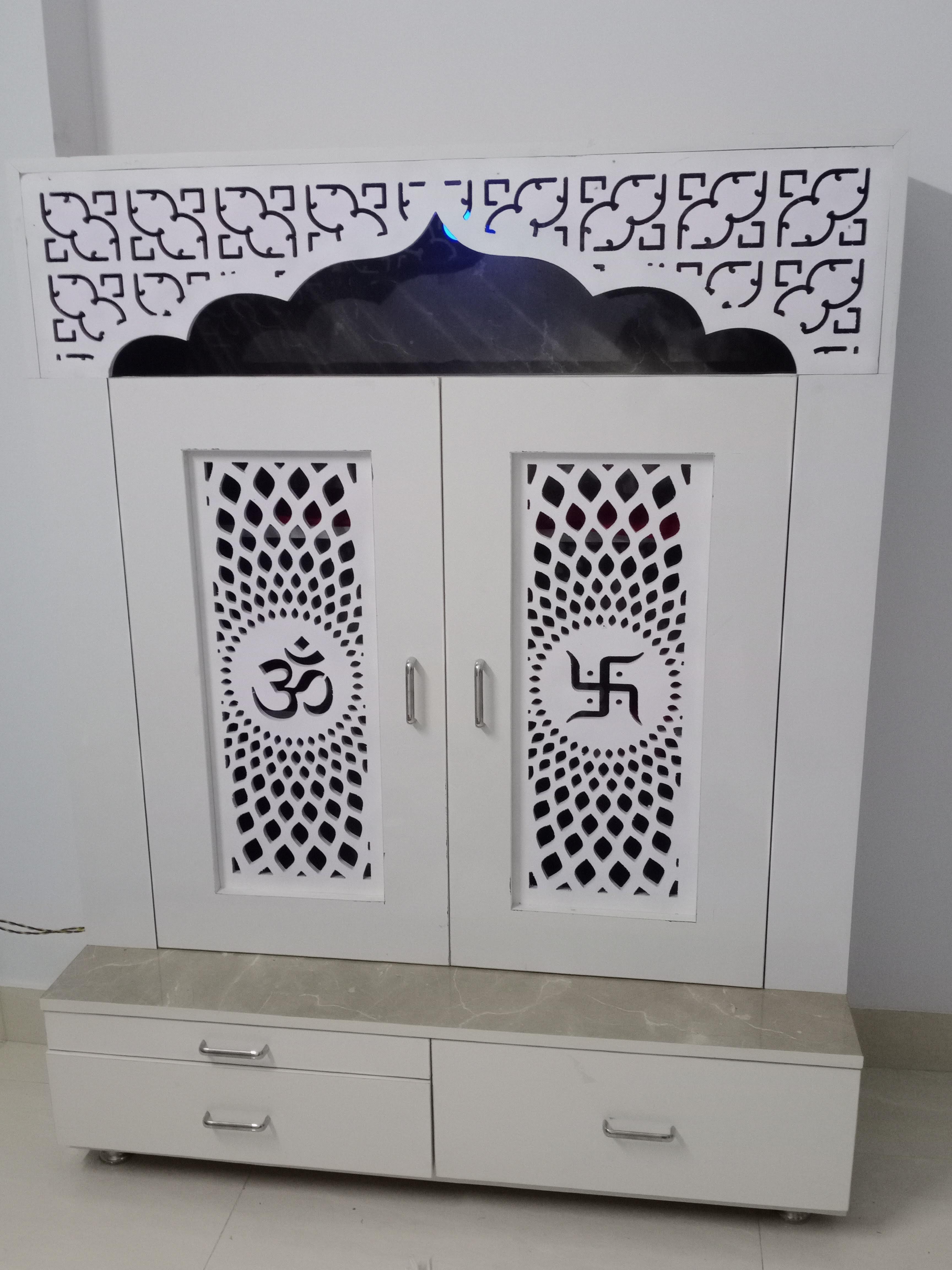 Compact Wall-Mounted Mandir Design