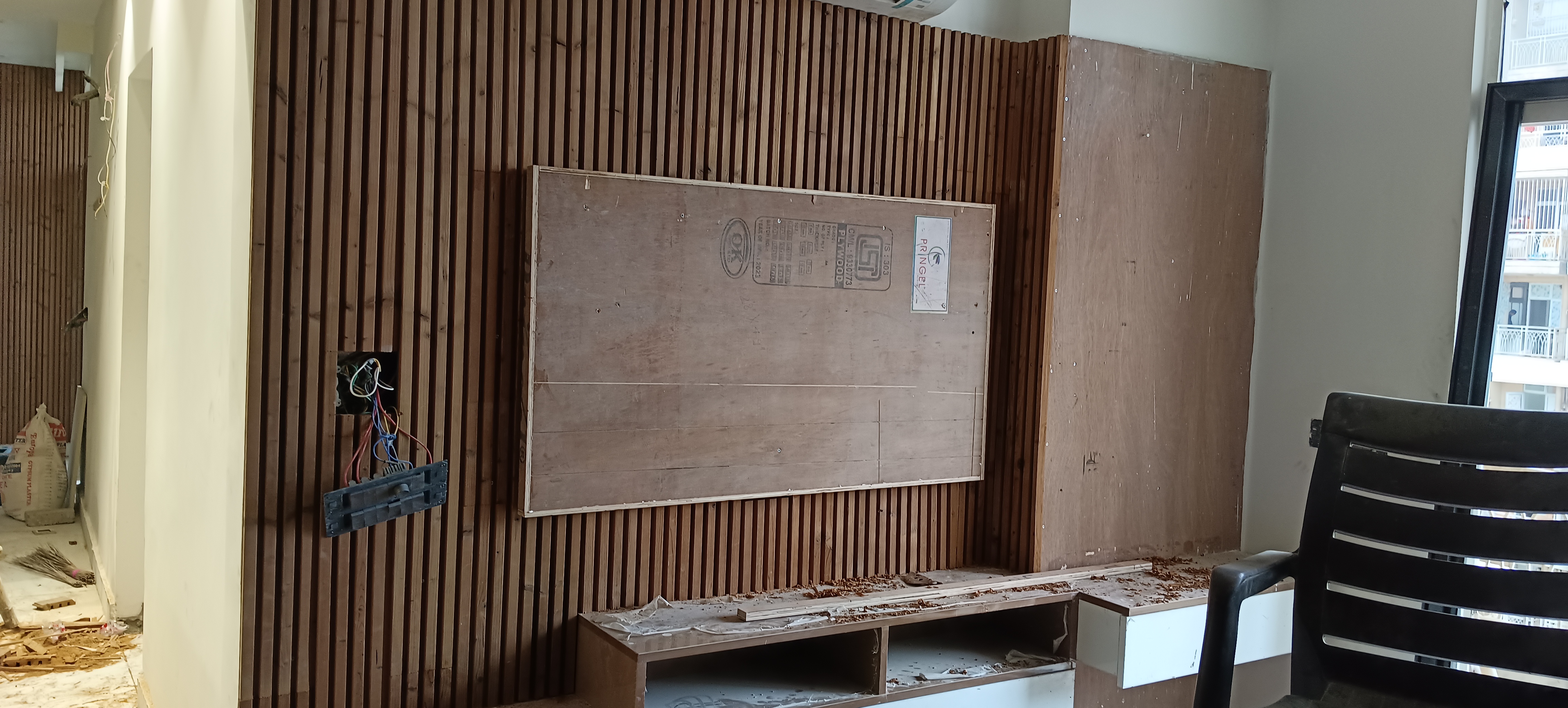 TV Unit with Concealed Storage Drawers