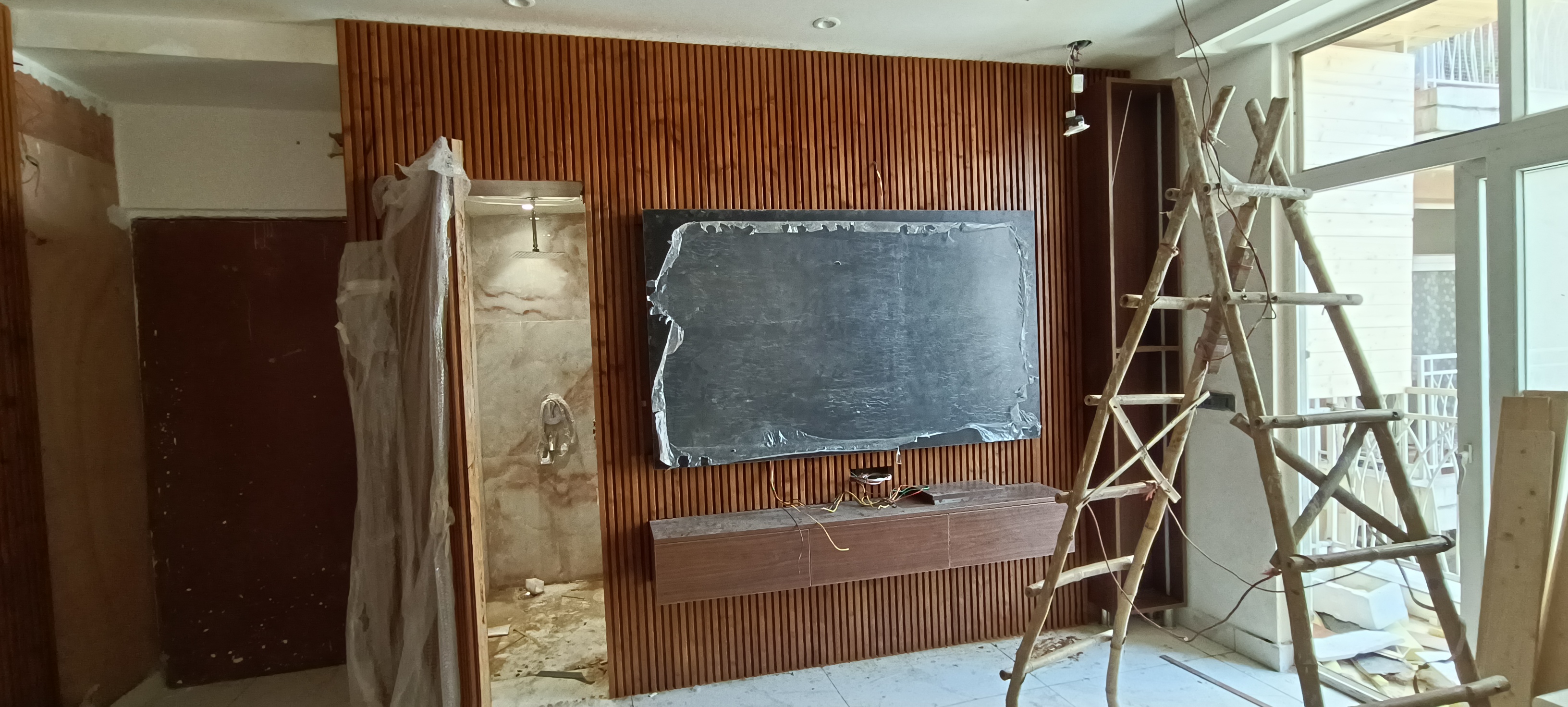 TV Wall Panel with LED Profile Lights