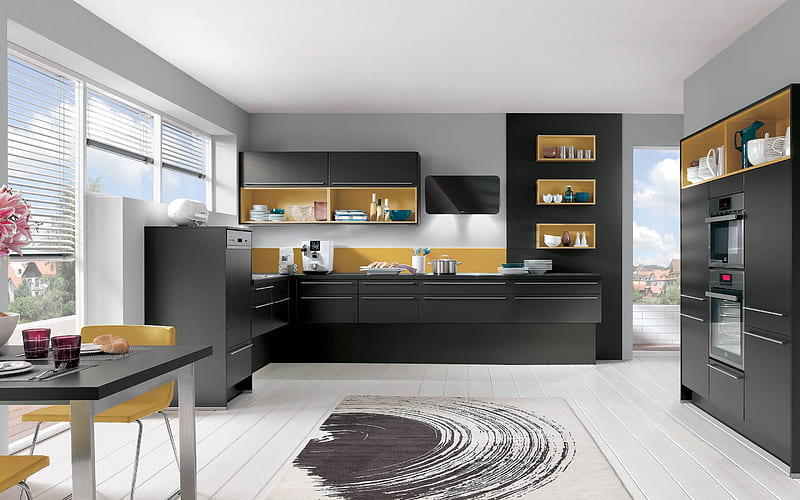 L-Shaped Handleless Kitchen